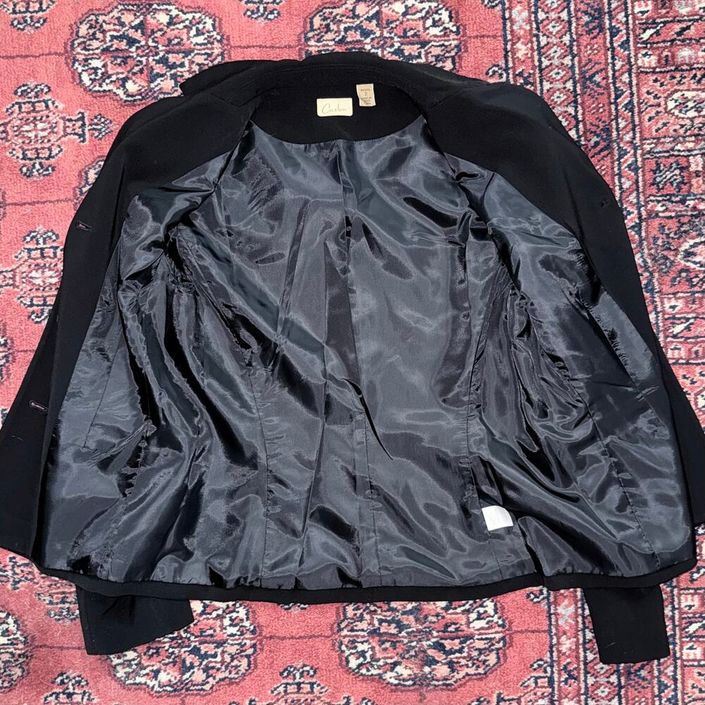 Nordstrom Caslon 2-Pc. Solid Black Polyester Skirt Suit Size 2P - Picture 5 of 11